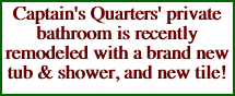 Captain's Quarters' private bathroom is